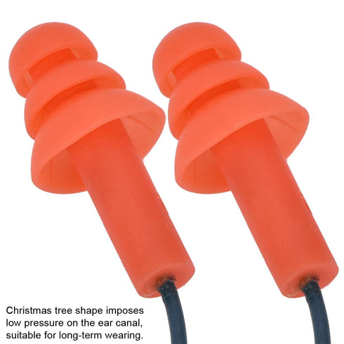 Corded Silicone Noise Reduction Ear Plugs - Metal Detectable Hearing Protection