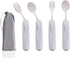 Adaptive Utensils Set for Hand Tremors, Angle Adjustable Silverware Aid for Parkinsons (4 Count: 2 Spoon + 2 Fork)