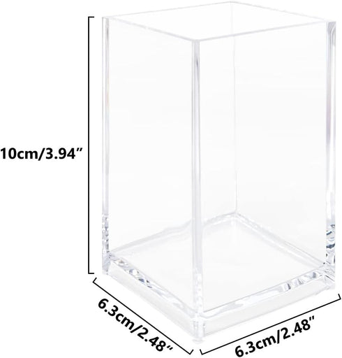 3 Pack Clear Acrylic Cosmetic Pencil Pen Holder Cup, Clear Makeup Brush Holder, Desk Acrylic Brushes Storage by Newkita