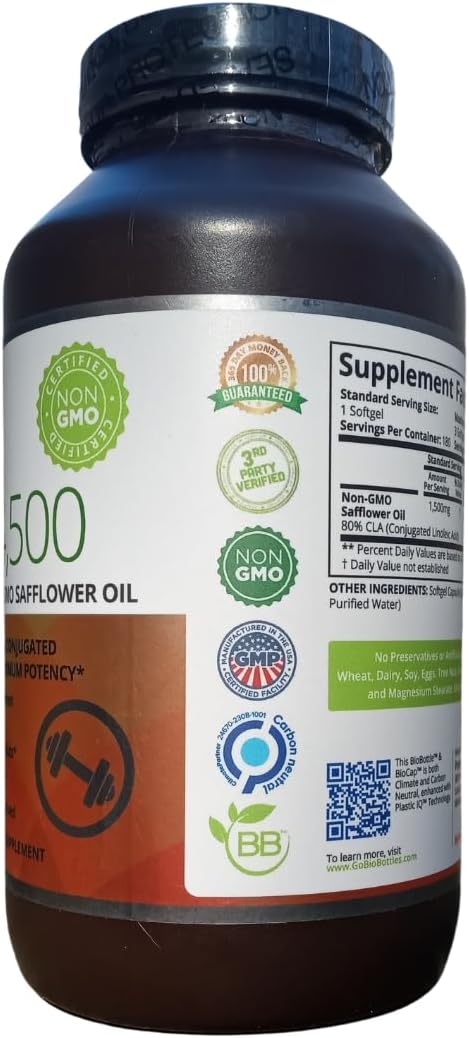 Purity Labs CLA Supplements 4500MG - Non-GMO Safflower Oil - Supports Energy, Weight Loss, Heart Health, and Muscle