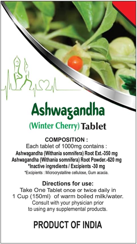 BASIC AYURVEDA Ashwagandha Supplement, 40 Tablets, Herbal Wellness & Immune Support