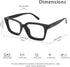 JiSoo Large Frame Reading Glasses, Blue Light Blocking, Fashion Readers 1.0, Black for Women and Men