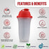 SIGNORA WARE Shaker Bottles | 17-Ounce Plastic Protein Shake Bottle for Smoothies, Dressings, and More