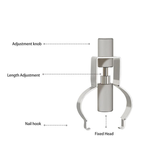 Ingrown Toenail Lifter Tool, Stainless Steel Clamp for Ingrown Toenail Care, Professional Foot Care Tool, Silver
