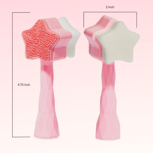 All Star Face Brush - Manual Facial Cleansing Brush, 2-in-1 Skin Care Face Brush for Deep Pore Exfoliation.