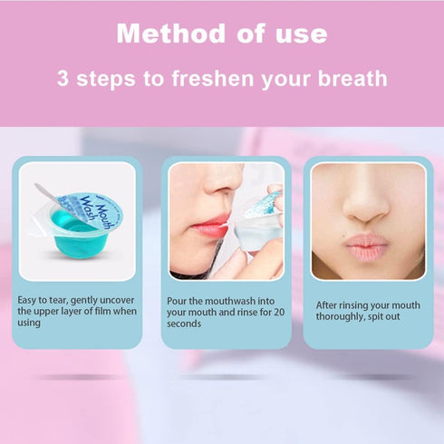 Otbushit 20PCS Mouthwash Disposable Portable Cleaner Freshen Breath Liquid Gum Health Hygiene Teeth Whitening