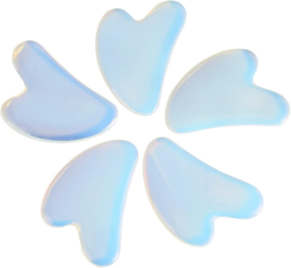 MObyat Handmade Guasha Board Opalite Stone Scraper Massage Tool for Neck Back Body