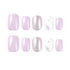 Square Press on Nails, Short Fake Nails with Glitter and Marbling Design, 24Pcs for Women Manicure