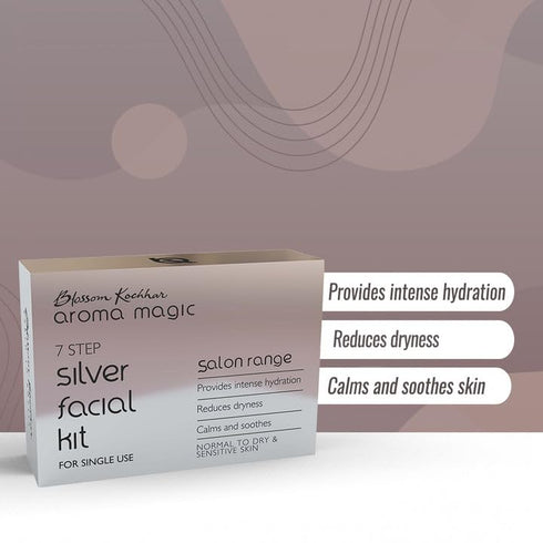 Silver Facial Kit, 7 in 1 Natural Face Set for Women with Aloe Vera Extract, Cleansing & Moisturizing