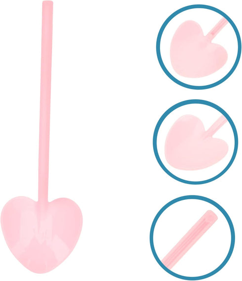 KALLORY 100pcs Mousse Spoon Set, Heart Shaped Cake Spoon, Mini Spoons for Jars, Small Shovel Spoons, Espresso Spoons,