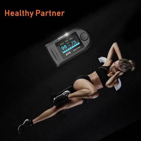 Pulse Oximeter Fingertip, Portable Blood Oxygen Saturation Monitor for Heart Rate and SpO2 Level (BLACK)