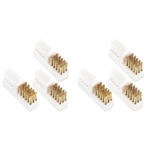 KALLORY 6pcs Brush, Home Wire Metal Head Accessories for Manicure Cleaning Bits Tools, Copper Trimming Nail Bit Drill