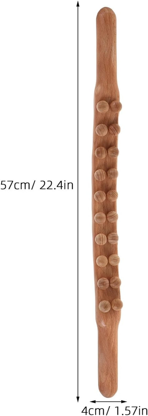 SWETRACE 2pcs Double Row Carbonized Wood Massage Sticks Roller Massager for Muscle Scraping and Manual Body Massage