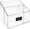 Isaac Jacobs Clear Acrylic 3-Compartment Organizer - Remote Holder & Multi-Functional Storage Solution