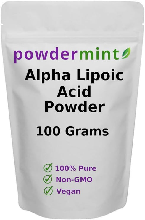Alpha Lipoic Acid Powder (RS-ALA, Pure ALA) Antioxidant Supplement, 100 Grams with Scoop Included