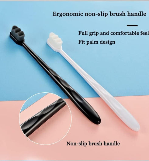 Gvirohzy 20000 (4 Packs) BREVI Nordic-Inspired Premium Nano Toothbrush, Extra Soft with Soft Bristles, Micro Fur Manual