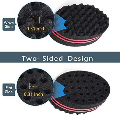 Magic Twist Hair Sponge, Barber Hair Brush Sponge, Styling Tool for Dreadlocks, Coils, Afro Curl (2 PACK)