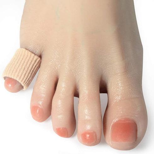Cuttable Toe Tubes Sleeves 5 Pack, Small Size, Elastic Fabric Lined with Silicone Gel, Toe Sleeve Protectors