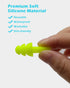 10 Pairs Noise Cancelling Ear Plugs, Premium Soft Silicone, Reusable, Waterproof, Hypoallergenic Noise Reduction