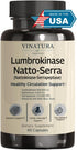 Lumbrokinase, Nattokinase 2000FU & Serrapeptase - USA Made Circulation Supplements with Rutin, Beetroot, Lumbrokinase