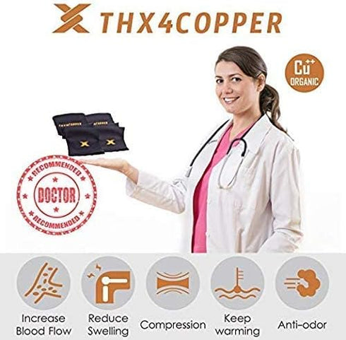 THX4COPPER Elbow Compression Sleeve, 2 Pieces, Copper Infused Support for Workouts, Sports, Arthritis