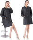 KAHOT Professional Barber Smock Stylist Jacket Cosmetology Uniform Hairdressing Cape Workwear Coveralls (Black, XL)