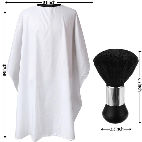 Professional Hair Cutting Cape with Neck Duster Brush, Salon Barber Cape, Hairdressing Accessories B