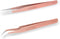 LANKIZ Eyelash Extension Tweezers Set, Stainless Steel Straight and Curved Volume Lash Tweezers for Professional Use,