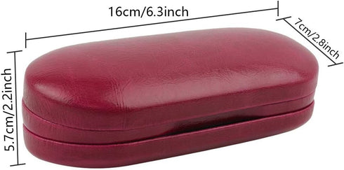 SteelFever 2 in 1 Double Sided Portable Glasses Case, Travel Contact Lens Case, Red