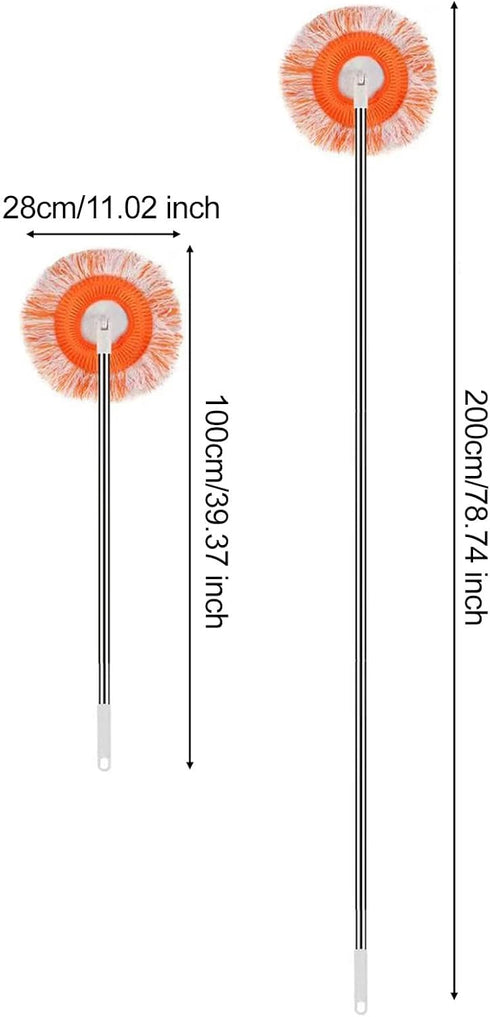 VEAREAR 360 100cm Wall Mop Rotating Adjustable Cleaning Mop, Extendable Long Handle Microfiber, Replacement Dry and Wet