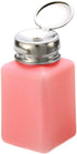 VizGiz 3 Pack Alcohol Dispenser 200ml Empty Push Down Nail Polish Remover Pump with Metal Flip Cover for Technical Use