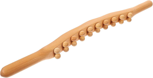 Wood Gua Sha Massage Tool with Beads Versatile Body Massage Stick for