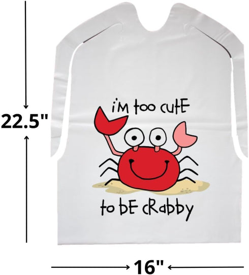 T&T Supply Co. Disposable Bibs - Adult Bibs - Crab - 25/50/100/200/500 pcs - Bibs for Adults
