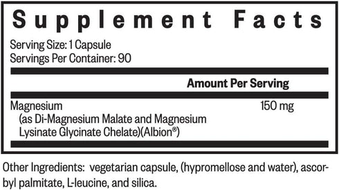 Optimal Magnesium - Mineral Supplement for Energy, Sleep & Bone Health Support - 150 mg, 90 Capsules, Bioavailable Forms