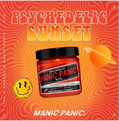 MANIC PANIC Classic Psychedelic Sunset Semi Permanent Hair Color, Neon Orange, 4oz, Vegan & Cruelty-Free