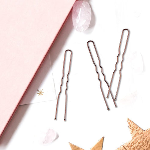 IKOCO U Shaped Hair Pins | 2.4inch Hair Pins for Women with Storage Box, Brown