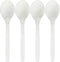 Kitchen Selection White Deluxe Soup Spoons - 50 Pack - Classic Disposable Plastic Cutlery for Parties, BBQs & Catering