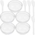 FOMIYES Facial Masks Mixing Bowl Set, 5 Sets with Spatula, Clear Glass Cosmetic Mix Bowl for DIY Masks