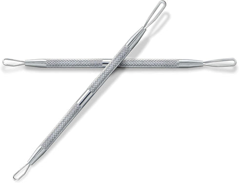 Professional Blackhead Remover Tool - 2-in-1 Stainless Steel Pimple Popper Blemish Extractor (2pcs)