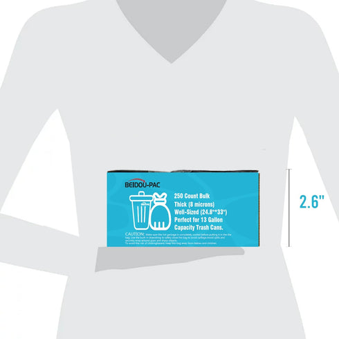 13 Gallon Trash Bags, 250 Count Bulk, Clear Plastic Recycling Garbage Bags for Home, Commercial, and Industrial Use