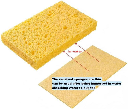 PNSXING 100% 5 Kitchen Sponges- Heavy Duty Cellulose Scrub Dish Sponge for Tough Messes, Scratch Free & Durable