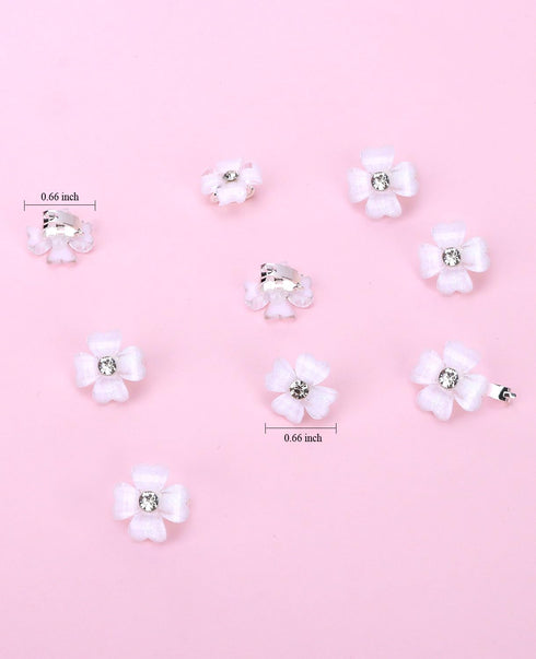 Wecoe 20 Pcs Small White Flower Hair Clips, Cute Decorative Mini Clips for Girls & Wedding Accessories