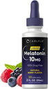 Carlyle Melatonin 10 mg - 2 FL OZ Liquid Drops - Berry Flavor - Non-GMO, Vegetarian Supplement