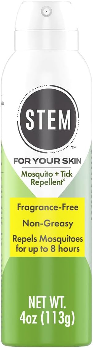 STEM Mosquito Repellent and Tick Spray, Fragrance-Free Picaridin Bug Spray, 4 oz, Repels Mosquitoes and Ticks