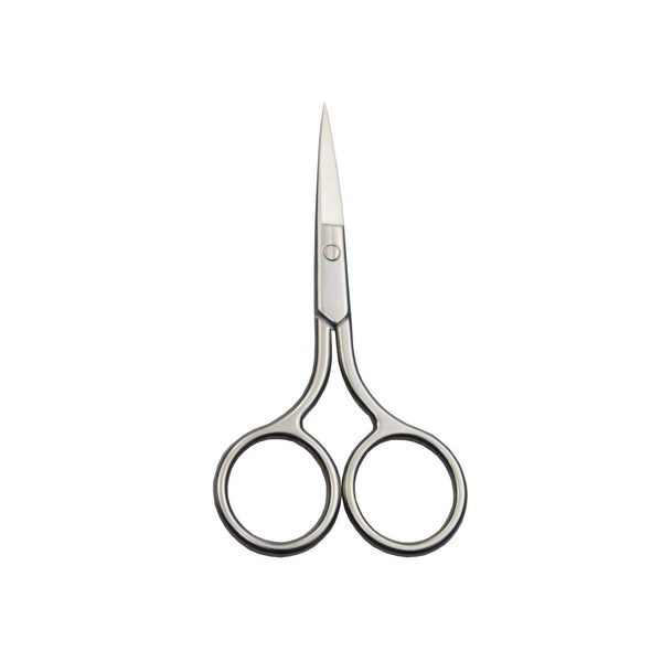 Silver Professional Stainless Steel Facial Hair Scissors - Grooming for Men, Safety Use