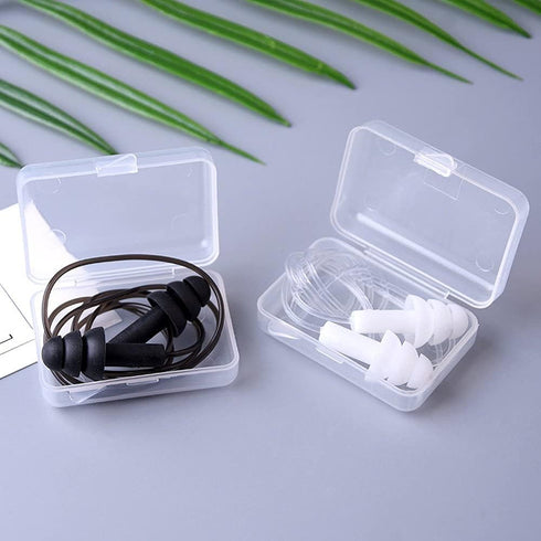 Noise Cancelling Ear Plugs with Cords - 4 Pairs, Soft Silicone Waterproof Reusable Earplugs for Sleeping, Snoring,