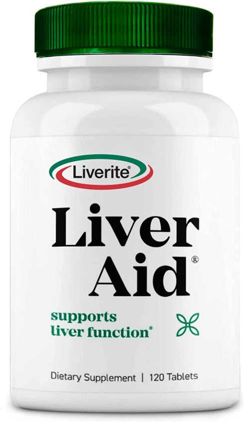 Liverite Liver Aid, 120 Tablets, Liver Support, Cleanse, Care, and Function Supplement