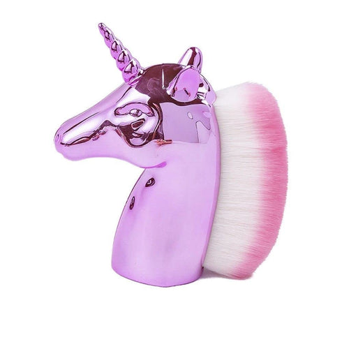 Unicorn Makeup Brush For Nail Art, Powder Foundation, Blush, Contour, Manicure, Finger Nail Brush, Toe Pedicure Brush, Rainbow Horse Big Brush For Face & Hands (Pink)