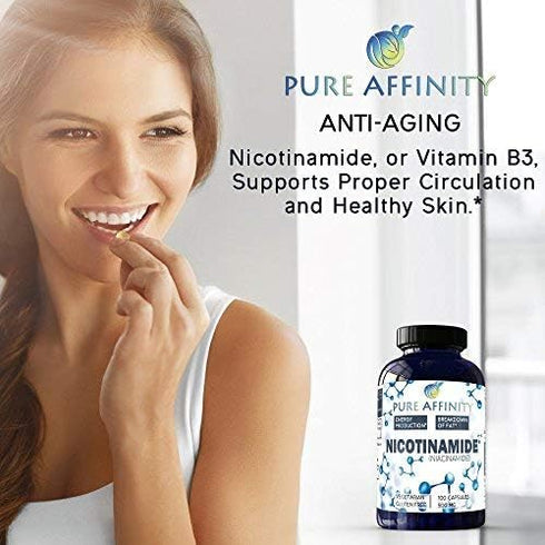 200 Count B3 Nicotinamide 500 mg, Flush-Free Niacin for Energy Booster, Cell Regenerator, Anti-Aging (200 Ct)