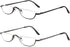 Viseng 2 Pairs Half Frame Reading Glasses, Slim Half Moon Lens Readers for Women Men, Metal Semi Rimless +2.0